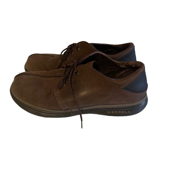 Merrell brown lace up air cushion size 12 oxford loafer main image 5